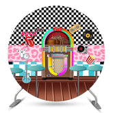Toile de fond ronde de porte à motif pour la fête de la musique rock